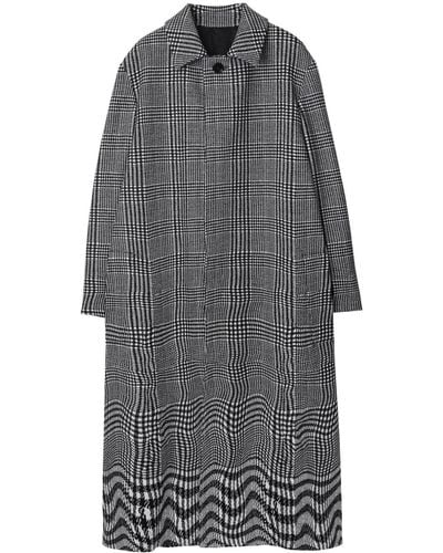 Burberry Mantel mit Houndstooth-Muster - Grau