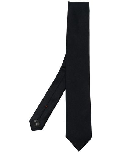 Zegna Corbata con extremo en punta - Negro