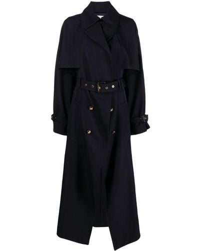 Alexander McQueen Wool And Cotton Blend Trench Coat - Black