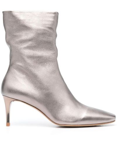 Pedro Garcia 80mm Ankle Leather Boots - Metallic