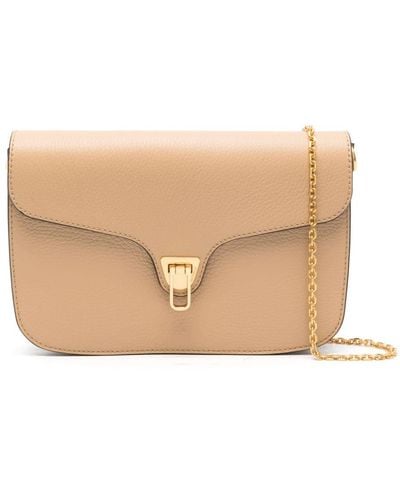 Coccinelle Leather Cross Body Bag - Natural
