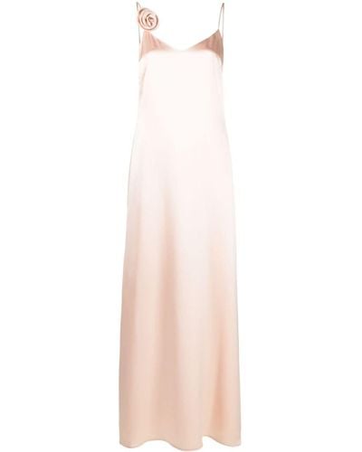 Magda Butrym Floral-appliqué Silk Slip Dress - Pink