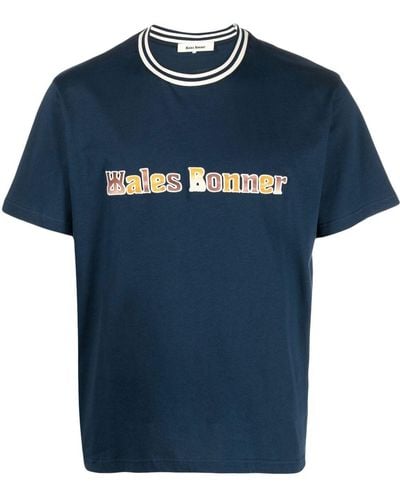 Wales Bonner ロゴ Tシャツ - ブルー