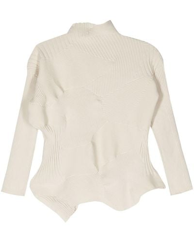 Issey Miyake Kone Kone Ribbed-knit Sweater - White