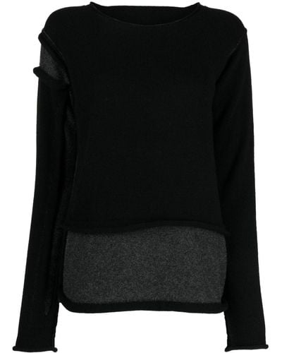 Y's Yohji Yamamoto Long-sleeve Knitted Top - Black