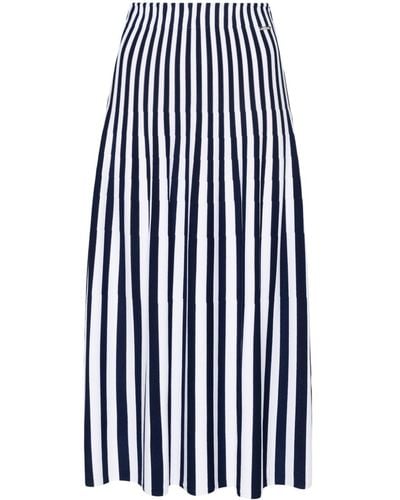 Liu Jo Striped Knitted Midi Skirt - Blue
