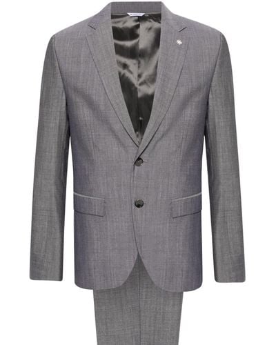 Manuel Ritz Single-breasted Wool Suit - Grey
