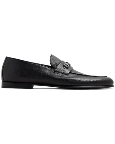 Barrett Chain-link Leather Loafers - Black