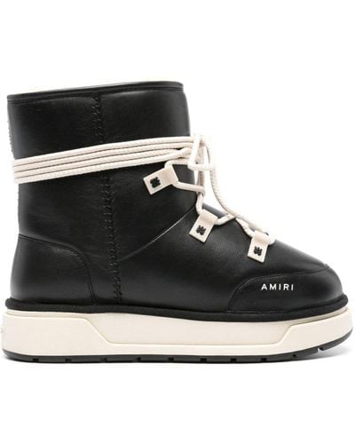 Amiri Malibu Hi Leather Ankle Boots - Black