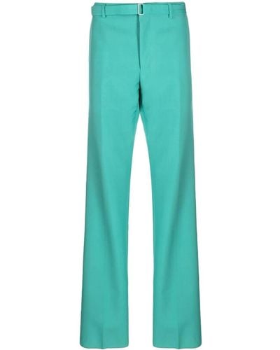 Lanvin Pantalon droit à taille ceinturée - Bleu