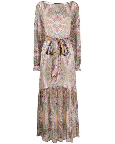 Etro Multicolour Paisley-print Silk Maxi Dress - Natural