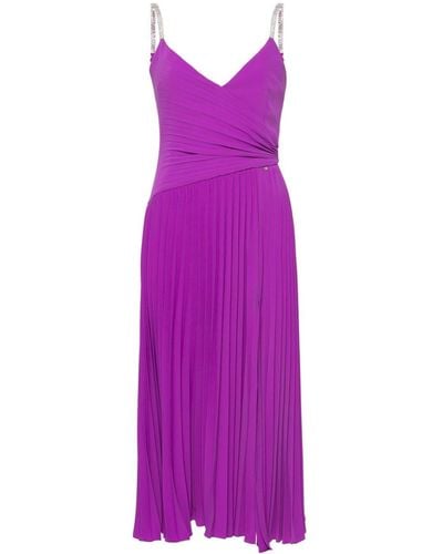 Nissa Sleeveless Pleated Midi Dress - Purple