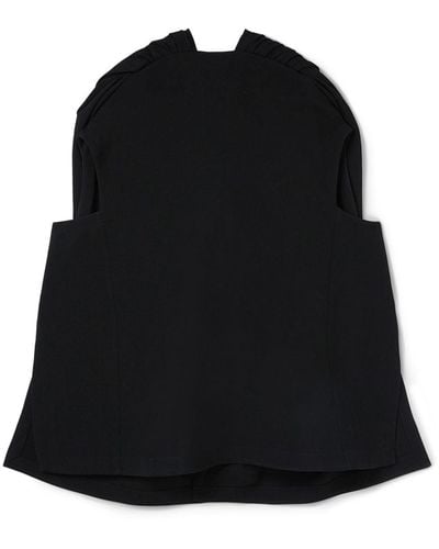 Jil Sander Cape-sleeve Wool Mini Dress - Black