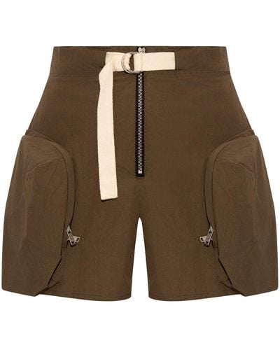 Jil Sander Zip-pockets Cotton Shorts - Green