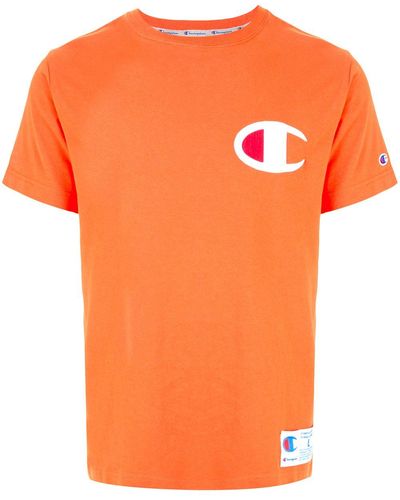 Champion ロゴ Tシャツ - オレンジ