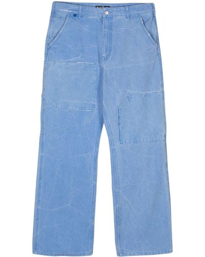 Acne Studios Pantalones rectos de talle medio - Azul