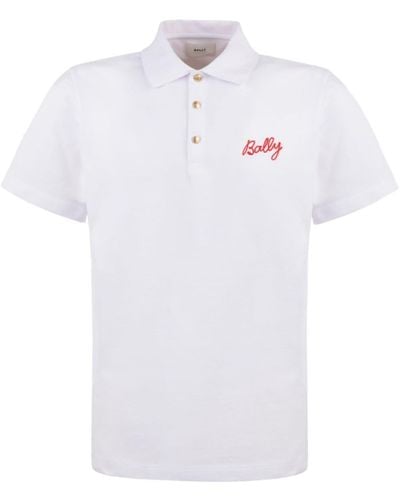 Bally Polo con logo bordado - Blanco