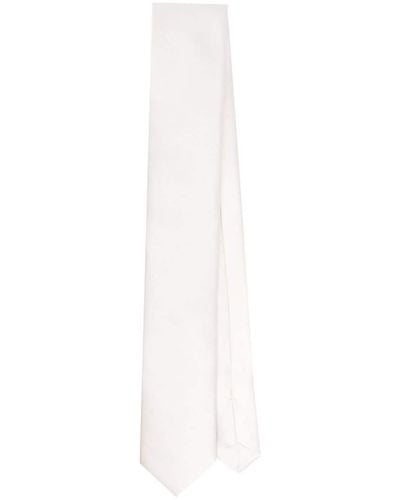 Dolce & Gabbana Corbata con logo bordado - Blanco