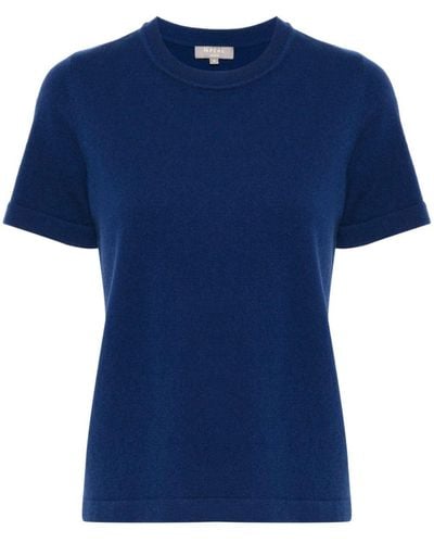N.Peal Cashmere Short-sleeve Cashmere T-shirt - Blue