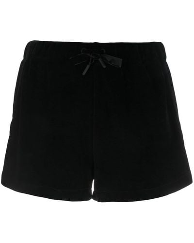 Sonia Rykiel Shorts con cordones y logo de lentejuelas - Negro