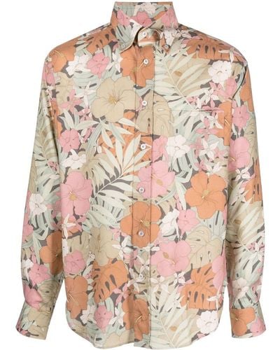 Tom Ford Floral-print Button-down Shirt - Pink