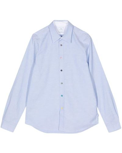 PS by Paul Smith Organic-cotton Long-sleeve Shirt - Blue