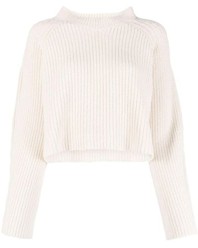 Societe Anonyme Emma Ribbed-knit Cropped Sweater - White