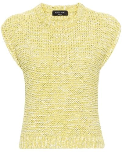 Fabiana Filippi Crochet-knit Mélange-effect Vest - Yellow