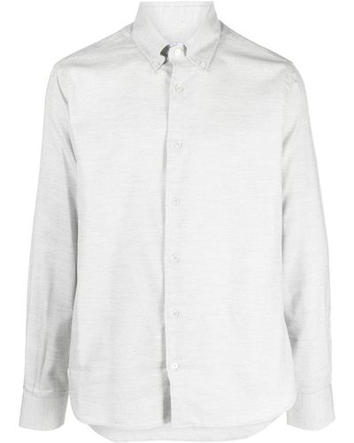 Fedeli Long-sleeve Cotton-blend Shirt - White