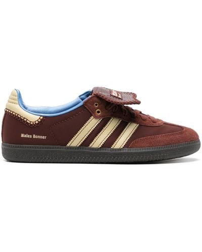 adidas Wales Bonner Samba Sneakers aus Leder mit Velourslederbesatz - Braun