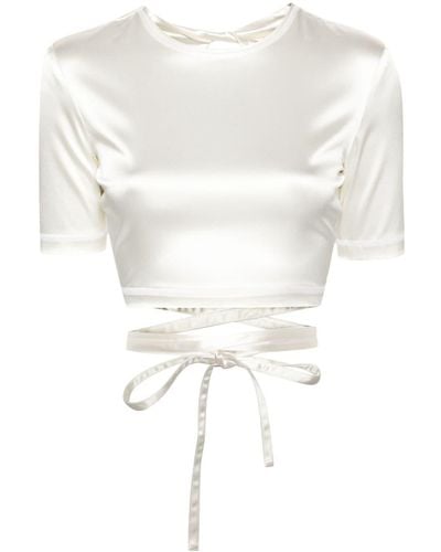 Patou T-Shirt mit offenem Rücken - Weiß