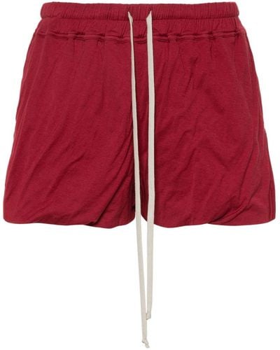Rick Owens Side-slits Jersey Shorts - Red