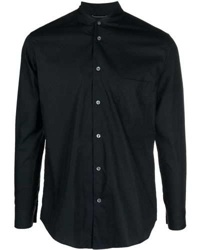 Tintoria Mattei 954 Band-collar Cotton Shirt - Black