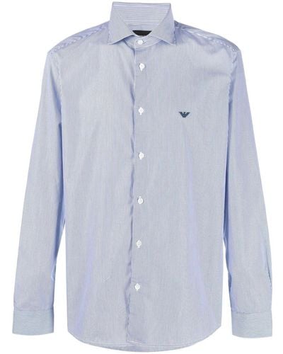 Emporio Armani Striped Cotton Shirt - Blue