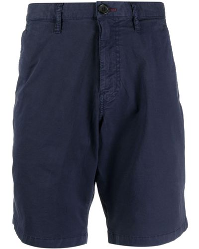 PS by Paul Smith High-waisted Cotton Shorts - Blue