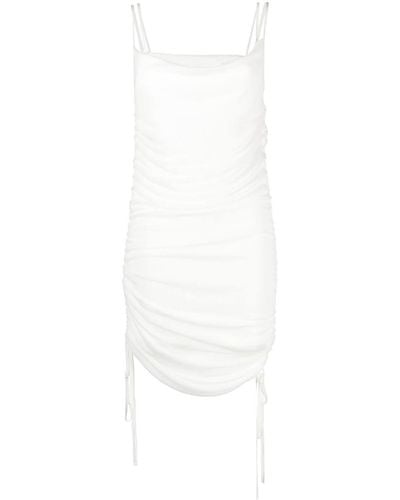 Dion Lee Semi-sheer Draped Mini Dress - White