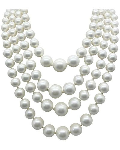 JENNIFER GIBSON JEWELLERY Vintage Richelieu Four Row Pearl Collar 1960s - White