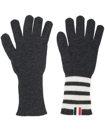 Thom Browne 4-bar Cashmere Gloves - Black