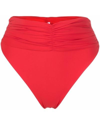 Magda Butrym High-waisted Ruched Bikini Bottoms - Red