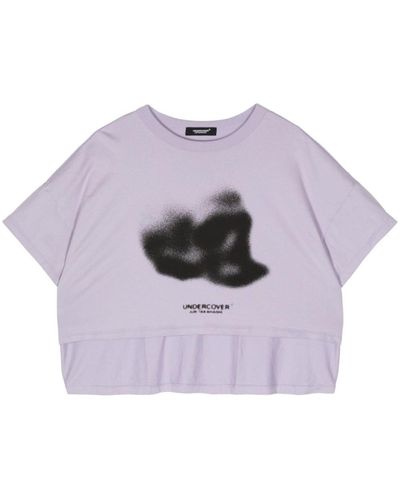Undercover Cropped-T-Shirt mit Print - Grau