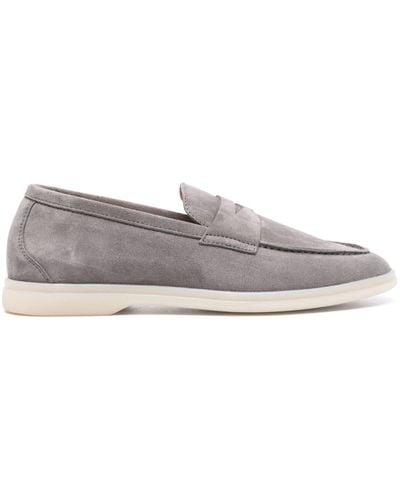 SCAROSSO Luciana Suede Loafers - Gray