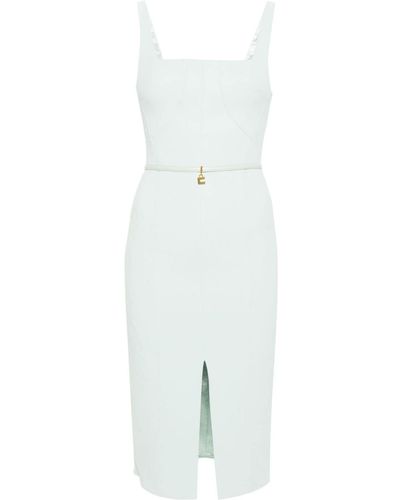 Elisabetta Franchi Belted Midi Dress - White