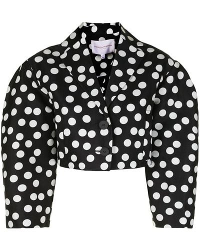 Carolina Herrera Polka Dot Cropped Jacket - Black
