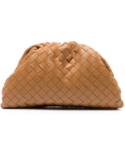 Bottega Veneta Intrecciato Leather Clutch Bag - Brown