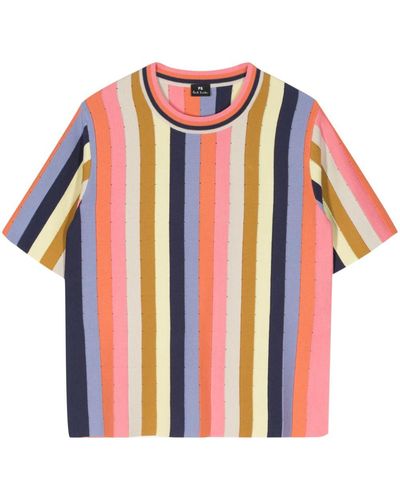 PS by Paul Smith Striped Knitted Top - White