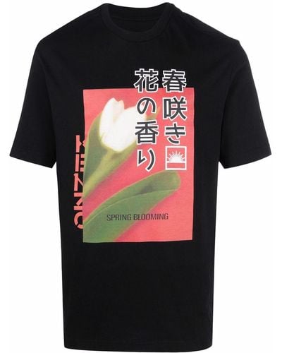 KENZO T-shirt Daisy and Tulip à imprimé graphique - Noir