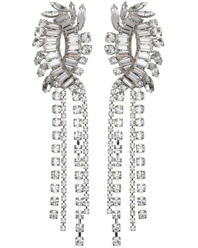 Jennifer Behr Merritt Crystal-embellished Earrings - White