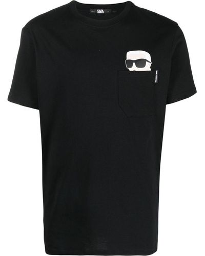 Karl Lagerfeld Ikonik 2.0 ポケット Tシャツ - ブラック