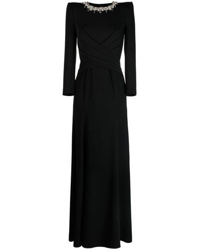 Jenny Packham Plaza ビジュートリム イブニングドレス - ブラック