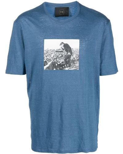 Limitato Photograph-print Cotton T-shirt - Blue
